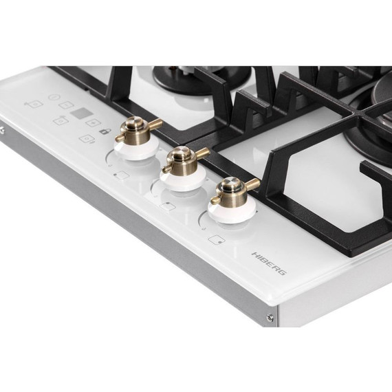 Газовая варочная поверхность Hiberg VM 4535 W (белое стекло) фото 11