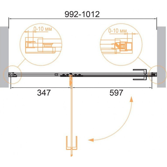 Душевая дверь Cezares Bellagio B-12 100 см (стекло 8 мм), черный/прозрачное - 2 Душевая дверь Cezares Bellagio B-12 100 см (стекло 8 мм), черный/прозрачное фото 2