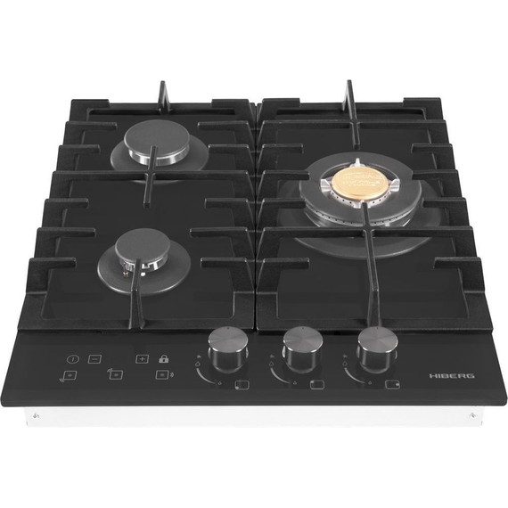 Газовая варочная поверхность Hiberg VM 4535 B (чёрное стекло) фото 3