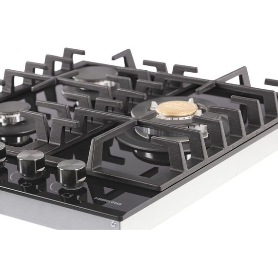 Газовая варочная поверхность Hiberg VM 4535 B (чёрное стекло) фото 5