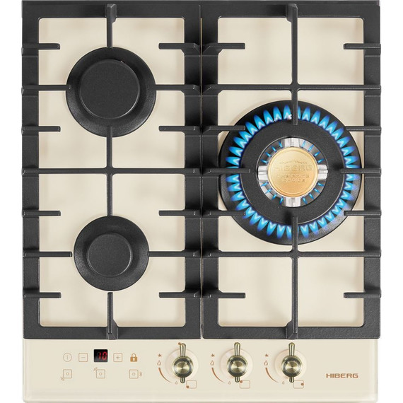 Газовая варочная поверхность Hiberg VM 4535 Y (бежевое стекло) фото 