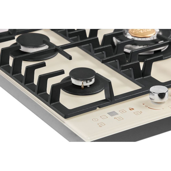 Газовая варочная поверхность Hiberg VM 4535 Y (бежевое стекло) фото 10