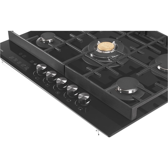 Газовая варочная поверхность Hiberg VM 7155 B (чёрное стекло) фото 5