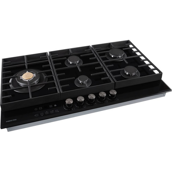 Газовая варочная поверхность Hiberg VM 9155 B (чёрное стекло) фото 5