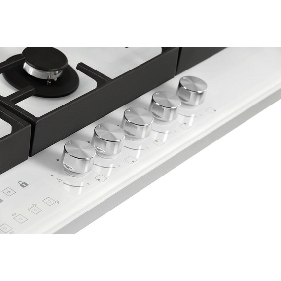 Газовая варочная поверхность Hiberg VM 9155 W (белое стекло) фото 8