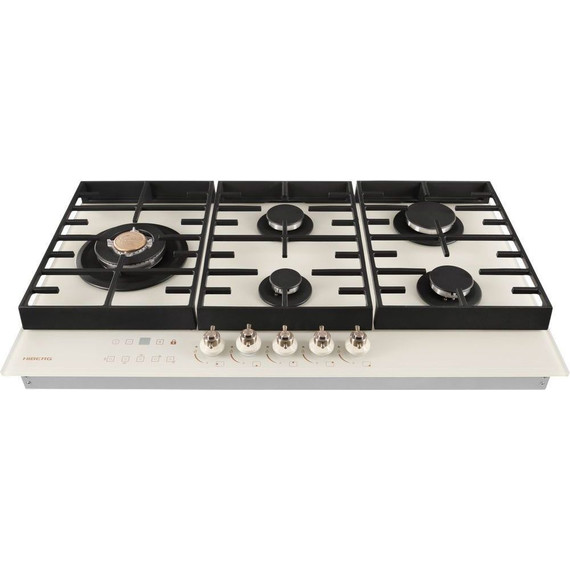 Газовая варочная поверхность Hiberg VM 9155 Y (бежевое стекло) фото 3