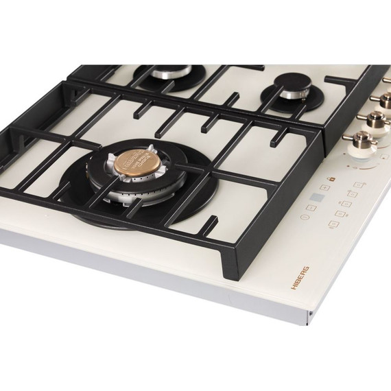 Газовая варочная поверхность Hiberg VM 9155 Y (бежевое стекло) фото 6