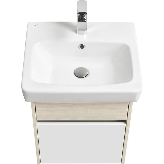 Тумба подвесная с раковиной Акватон Верди 50 см 1A1959K1VDAV0, белый/ясень фабрик фото 4