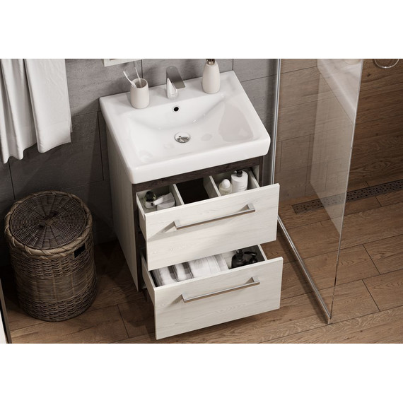 Тумба напольная с раковиной Акватон Ронда 60 см 1A2050K1RSC20, дуб соммерсет фото 5