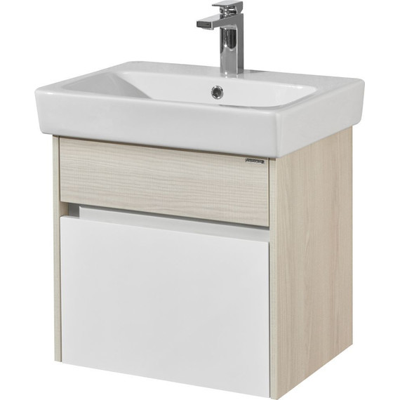 Тумба подвесная с раковиной Акватон Верди 60 см 1A2067K1VDAV0, белый/ясень фабрик фото 3
