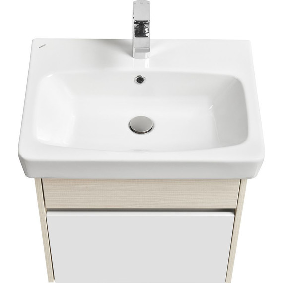 Тумба подвесная с раковиной Акватон Верди 60 см 1A2067K1VDAV0, белый/ясень фабрик фото 4