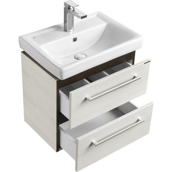 Тумба подвесная с раковиной Акватон Ронда 55 см 1A2076K1RSC20, дуб соммерсет фото 3