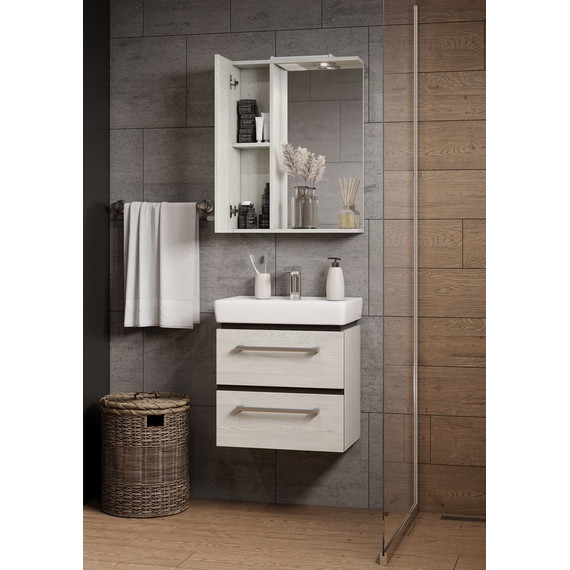 Тумба подвесная с раковиной Акватон Ронда 55 см 1A2076K1RSC20, дуб соммерсет фото 5