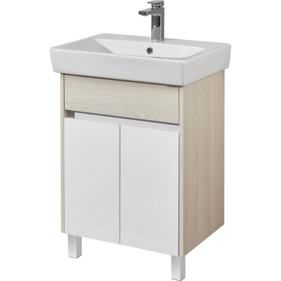 Тумба напольная с раковиной Акватон Верди 60 см 1A2077K1VDAV0, белый/ясень фабрик фото 2