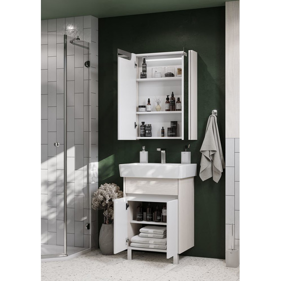 Тумба напольная с раковиной Акватон Верди 60 см 1A2077K1VDAV0, белый/ясень фабрик фото 8