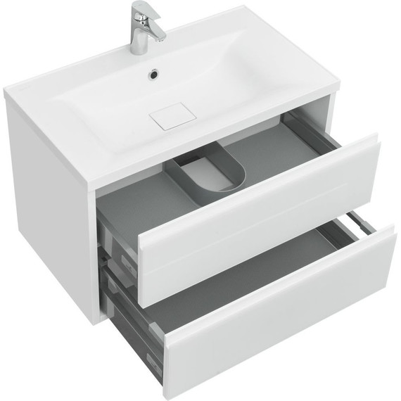 Тумба подвесная с раковиной Акватон Римини 80 см 1A2267K1RN010, белый глянцевый - 6 Тумба подвесная с раковиной Акватон Римини 80 см 1A2267K1RN010, белый глянцевый фото 6