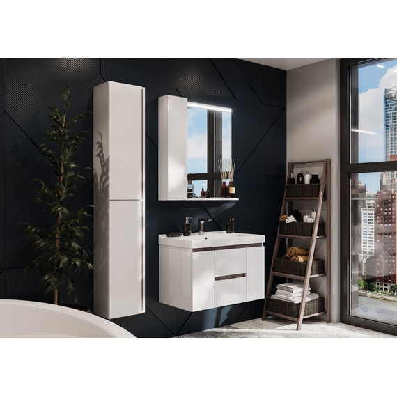 Тумба подвесная с раковиной Акватон Рене 80 см 1A2586K0NRC80, белый фото 11