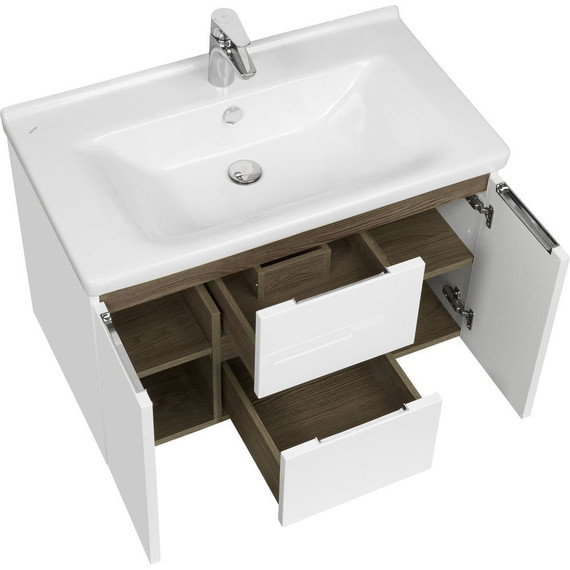 Тумба подвесная с раковиной Акватон Рене 80 см 1A2586K0NRC80, белый фото 4