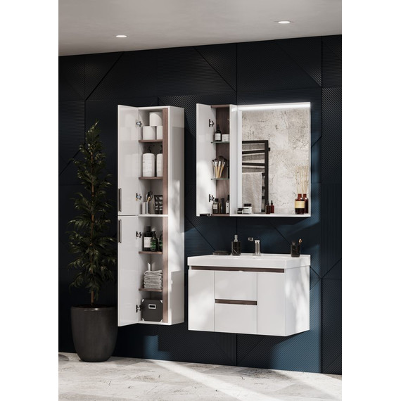 Тумба подвесная с раковиной Акватон Рене 80 см 1A2586K0NRC80, белый фото 9