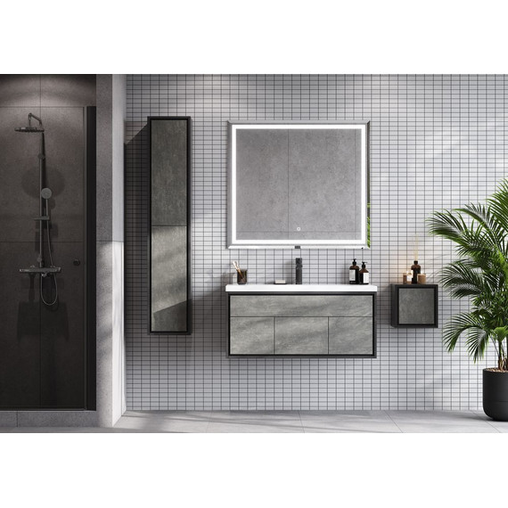 Пенал подвесной Акватон Уэльс 30 см 1A267703WA6A0, графит/серый бетон фото 3