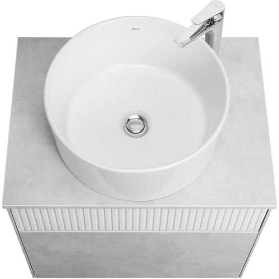 Тумба подвесная с раковиной Акватон Марбл 60 см 1A2761K2MH4C0 (раковина Mila 40) слэйт фото 3
