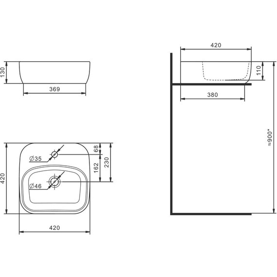 Тумба подвесная с раковиной Акватон Марбл 60 см 1A2761K1MH4C0 (раковина Одри) слэйт фото 10