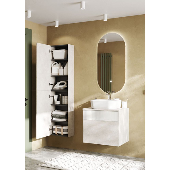 Тумба подвесная с раковиной Акватон Марбл 60 см 1A2761K1MH4C0 (раковина Одри) слэйт фото 6