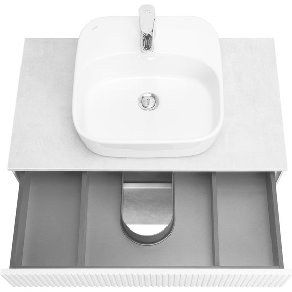 Тумба подвесная с раковиной Акватон Марбл 80 см 1A2762K0MH4C0 (раковина Одри Soft) слэйт фото 4