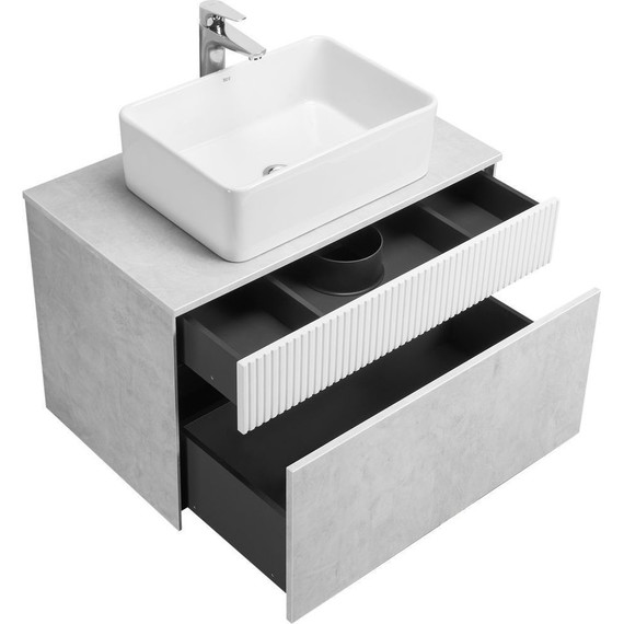 Тумба подвесная с раковиной Акватон Марбл 80 см 1A2762K1MH4C0 (раковина Mila 50) слэйт - 3 Тумба подвесная с раковиной Акватон Марбл 80 см 1A2762K1MH4C0 (раковина Mila 50) слэйт фото 3