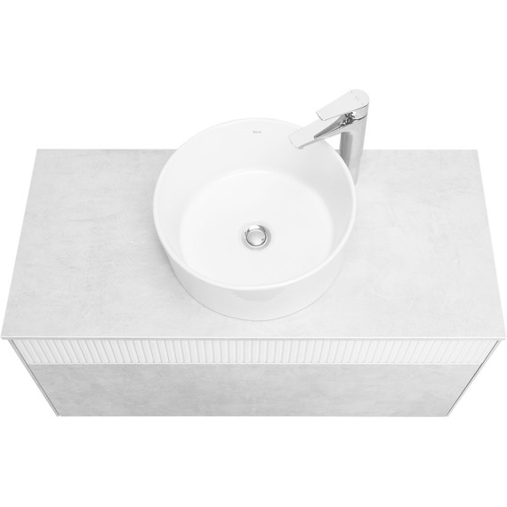 Тумба подвесная с раковиной Акватон Марбл 100 см 1A2763K2MH4C0 (раковина Mila 40) слэйт фото 4