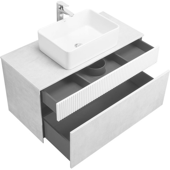 Тумба подвесная с раковиной Акватон Марбл 100 см 1A2763K1MH4C0 (раковина Mila 50) слэйт - 5 Тумба подвесная с раковиной Акватон Марбл 100 см 1A2763K1MH4C0 (раковина Mila 50) слэйт фото 5