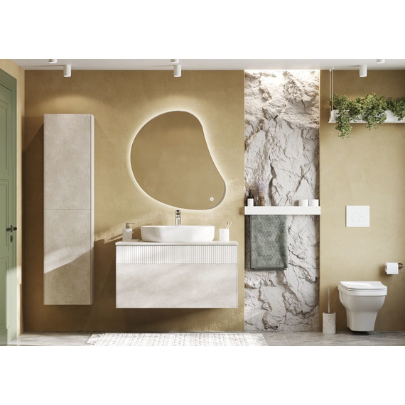 Тумба подвесная с раковиной Акватон Марбл 100 см 1A2763K3MH4C0 (раковина Одри Round) слэйт фото 5