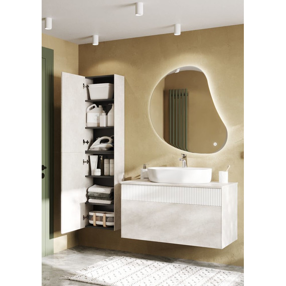 Тумба подвесная с раковиной Акватон Марбл 100 см 1A2763K3MH4C0 (раковина Одри Round) слэйт фото 6