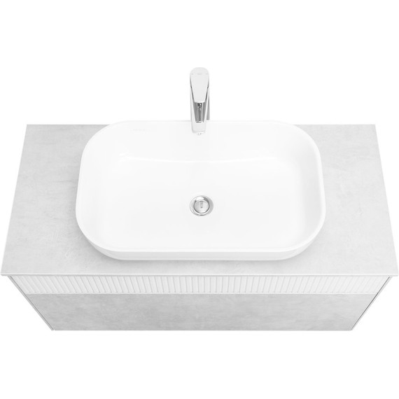 Тумба подвесная с раковиной Акватон Марбл 100 см 1A2763K4MH4C0 (раковина Лола) слэйт фото 4