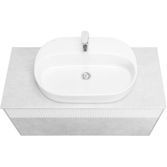 Тумба подвесная с раковиной Акватон Марбл 100 см 1A2763K3MH4C0 (раковина Одри Round) слэйт фото 3