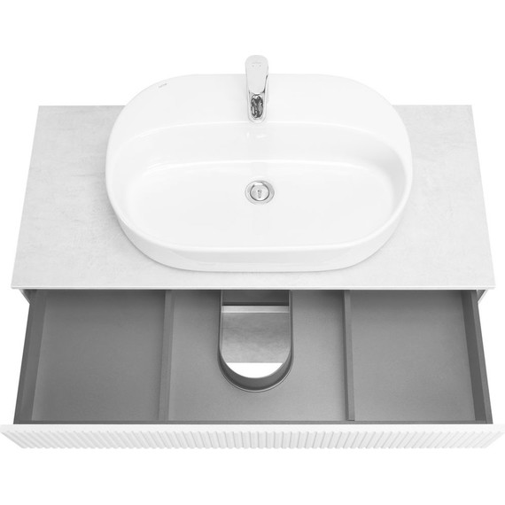 Тумба подвесная с раковиной Акватон Марбл 100 см 1A2763K3MH4C0 (раковина Одри Round) слэйт фото 4