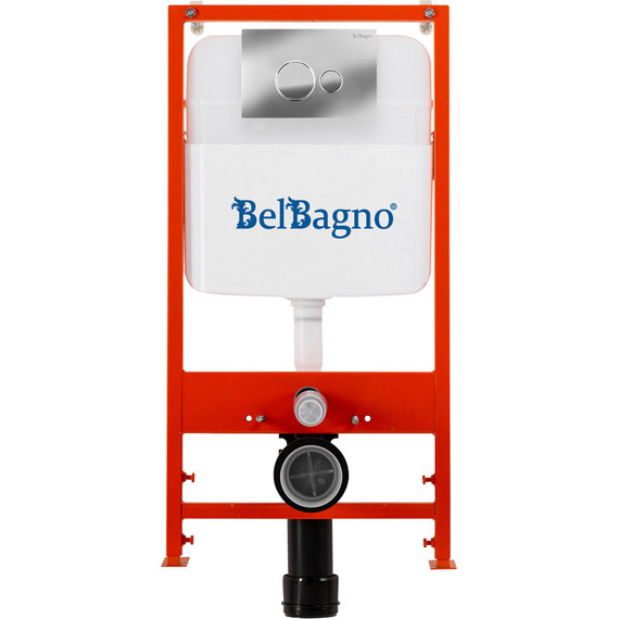 Инсталляция для унитаза BelBagno BB026/BB081CR (кнопка смыва хром глянцевый) фото 