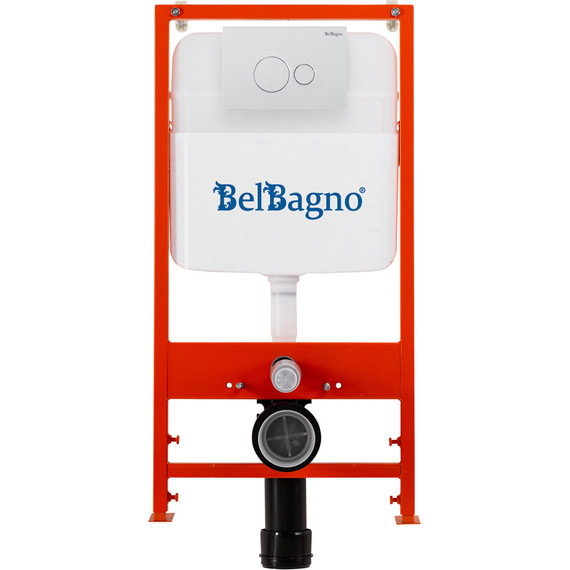 Инсталляция для унитаза BelBagno BB026/BB082BL (кнопка смыва белый глянцевый) фото 