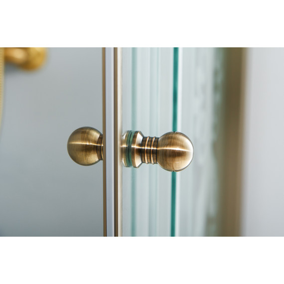 Душевое ограждение Cezares Giubileo AH-1 120х90 см, бронза/прозрачное/узор фото 2