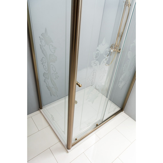 Душевое ограждение Cezares Giubileo AH-1 120х90 см, бронза/прозрачное/узор фото 6