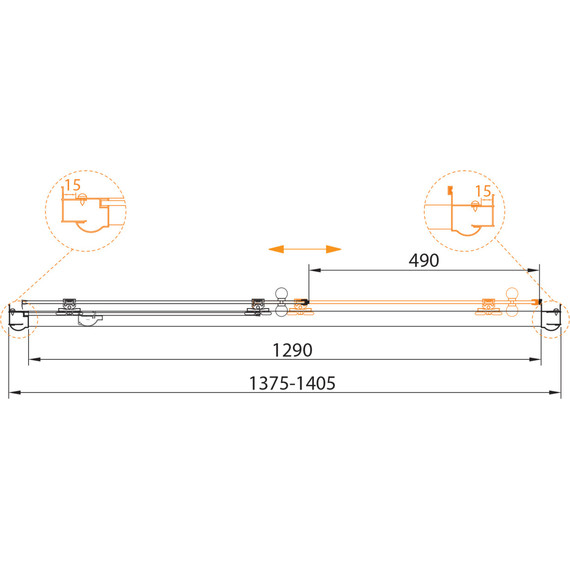 Душевая дверь Cezares Giubileo BF-1 140 см, бронза/прозрачное - 2 Душевая дверь Cezares Giubileo BF-1 140 см, бронза/прозрачное фото 2