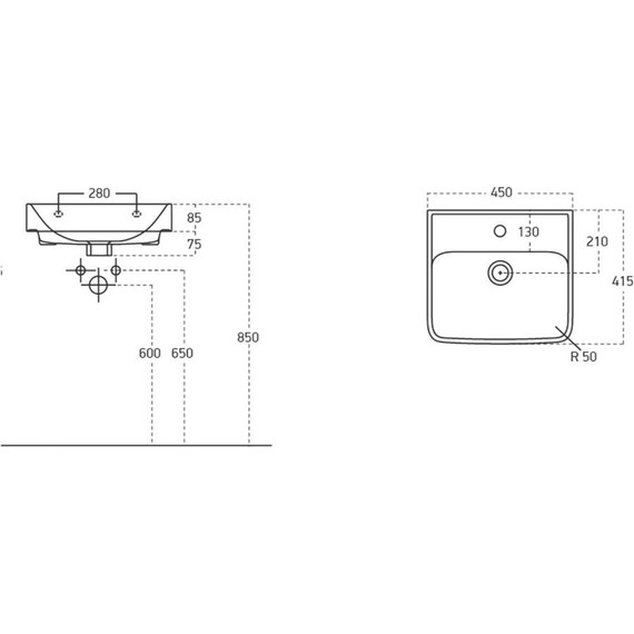 Тумба подвесная с раковиной Lemark Combi 45 см LM03C45T-dub, белый глянец/дуб кантри фото 9
