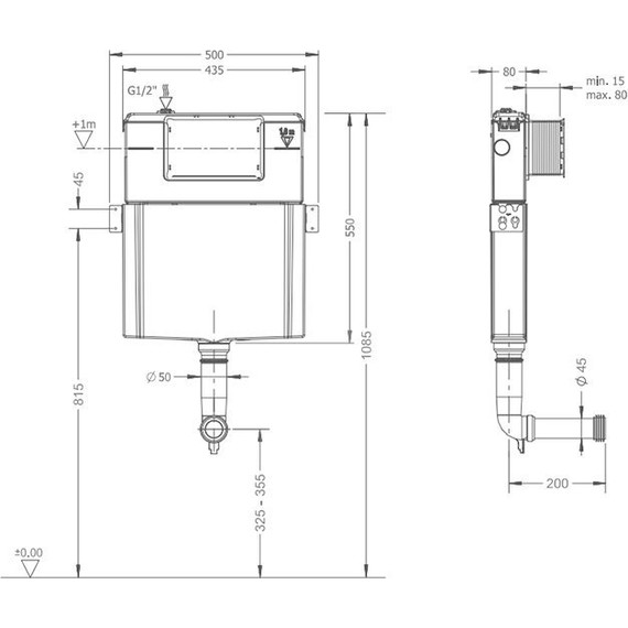 Смывной бачок скрытого монтажа Artceram 700.100 фото 2