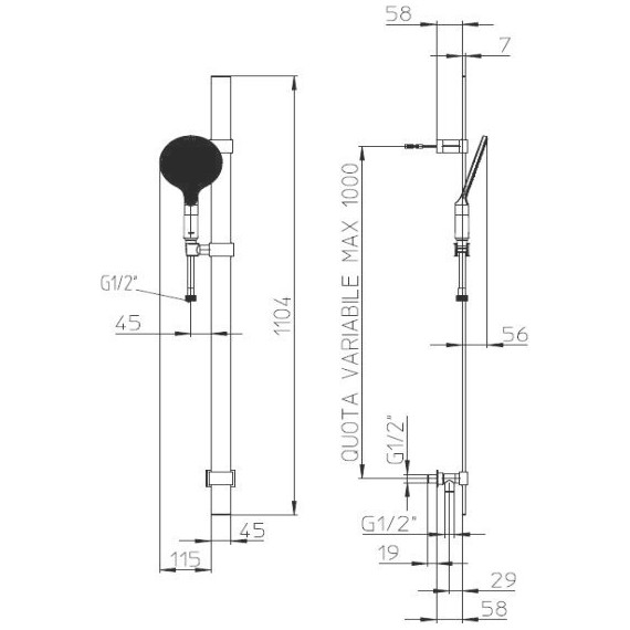Душевой гарнитур Bossini Apice D48086.030 фото 8