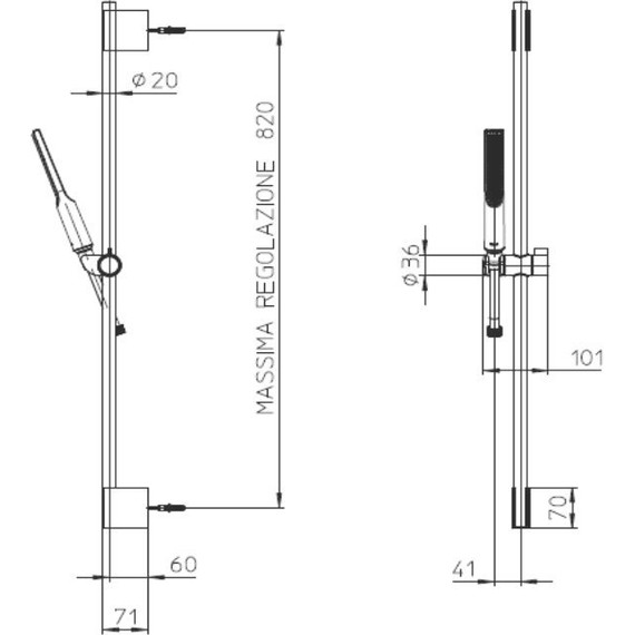 Душевой гарнитур Bossini Apice DA5061-N.030 фото 8
