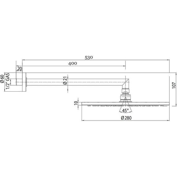 Верхний душ Bossini Cosmo 280x280 мм H70596I.030 фото 5