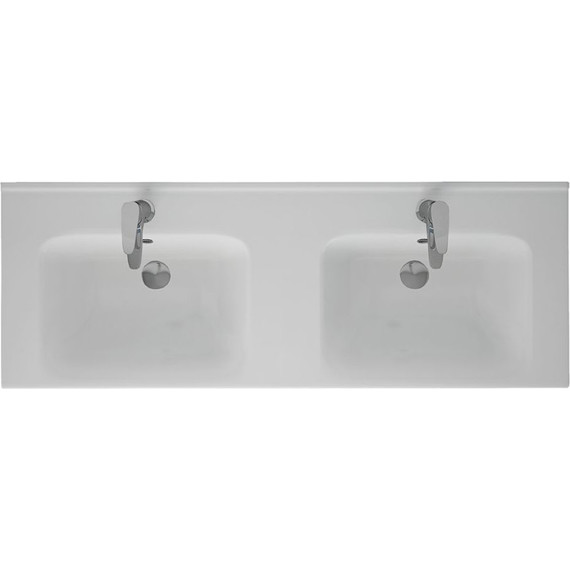 Тумба подвесная с раковиной Lemark Combi 125 см LM03C125T-Beton, белый глянец/бетон фото 9