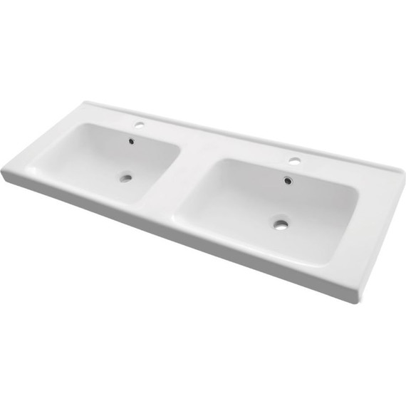 Тумба подвесная с раковиной Lemark Combi 125 см LM03C125T-Beton, белый глянец/бетон фото 11