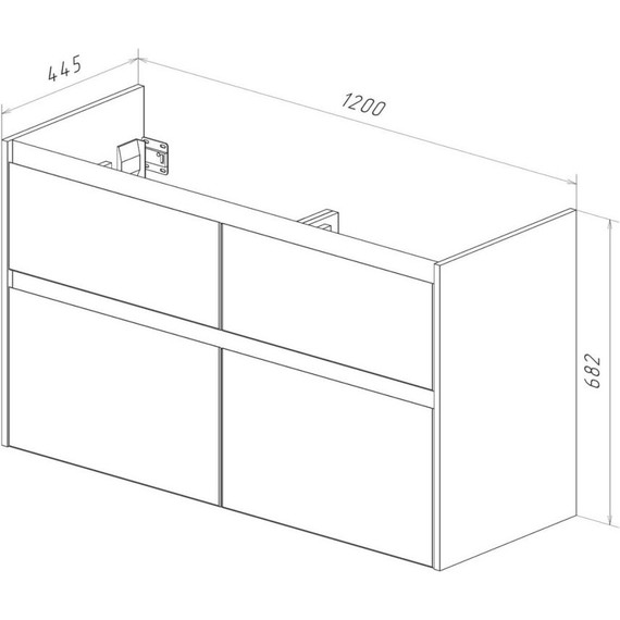 Тумба подвесная с раковиной Lemark Combi 125 см LM03C125T-Beton, белый глянец/бетон фото 14