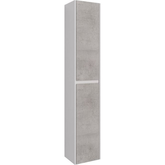 Пенал подвесной Lemark Combi 35 см LM03C35P-Beton, белый глянец/бетон фото 